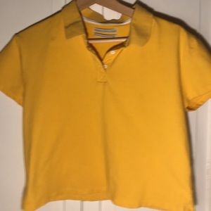 button down yellow crop